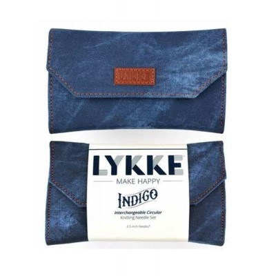 LYKKE Rundstricknadelset mit auswechselbaren Spitzen in 9 cm Länge Indigo										 - Indigo