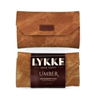 LYKKE Rundstricknadelset mit auswechselbaren Spitzen in 9 cm Länge Umber										 - Umber