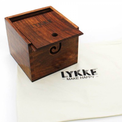 LYKKE Make Happy Übergroße Garnbox mit Deckel										 - Indian Sheesham Rosewood