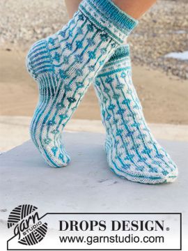 DROPS Diamond Seas Socken - Deutschsprachige Anleitung