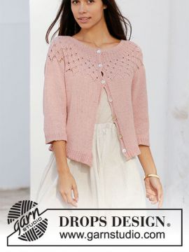 DROPS Alberta Rose Strickjacke - Deutschsprachige Anleitung