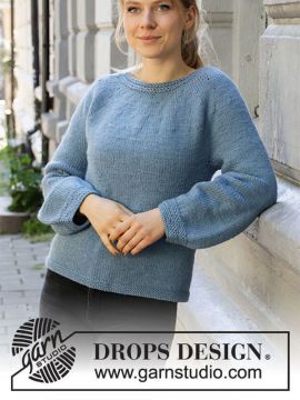 DROPS Blue November Pullover - Deutschsprachige Anleitung