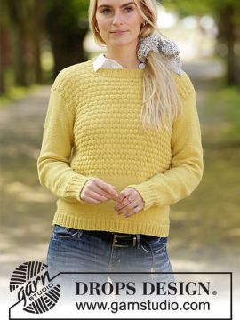 DROPS Golden Puffs Pullover - Deutschsprachige Anleitung