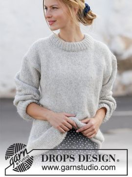 DROPS Grey Pearl Pullover - Deutschsprachige Anleitung