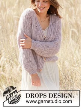 DROPS Lavender Breeze Strickjacke - Deutschsprachige Anleitung