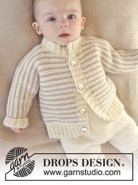 DROPS Little Darcy Babystrickjacke - Deutschsprachige Anleitung