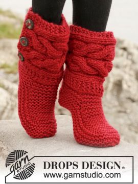 DROPS Little Red Riding Slippers - Deutschsprachige Anleitung