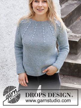 DROPS Rain Dance Häkeln Pullover - Deutschsprachige Anleitung