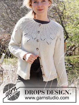 DROPS White Peacock Strickjacke - Deutschsprachige Anleitung