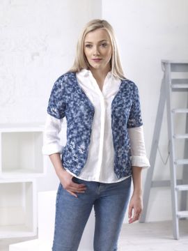 Manso Denim Daisies Strickjacke - Englischsprachige Anleitung