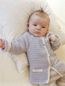 DROPS Heartthrob Häkeln Babystrickjacke - Deutschsprachige Anleitung