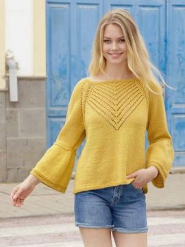 DROPS Hello Yellow Pullover - Deutschsprachige Anleitung