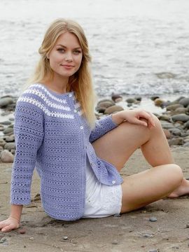 DROPS Meet Me in Provence Strickjacke - Deutschsprachige Anleitung