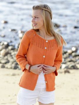 DROPS Orange Dream Strickjacke - Deutschsprachige Anleitung