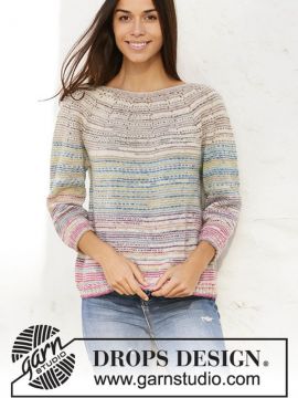 DROPS Watercolour Sky Pullover - Deutschsprachige Anleitung