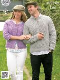 King Cole 4370 Men's Sweater & Ladies Cardigan in Merino DK