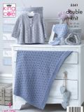 King Cole 5341 Baby Eyelet Detail Matinee Jacket, Hat, Booties & Blanket