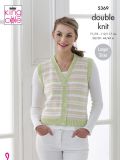 King Cole 5369 Striped Waistcoat & Cardigan