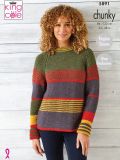 King Cole 5891 Chunky Raglan Sleeve Jumper and Cardigan