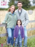 King Cole 5957 Three Raglan Aran Cardigans