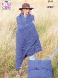 King Cole 5959 Aran Blanket, Cushion and Bedrunner