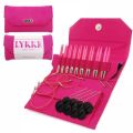 LYKKE Interchangeable Circular Knitting Needle Set 3.5in Tips Birchwood Blush Denim