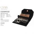 LYKKE Interchangeable Circular Knitting Needle Set 3.5in Tips Cypra Copper Black Vegan Suede