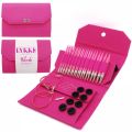 LYKKE Interchangeable Circular Knitting Needle Set 5in Tips Birchwood Blush Basketweave