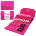 LYKKE Interchangeable Circular Knitting Needle Set 5in Tips Birchwood Blush Denim