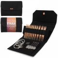 LYKKE Interchangeable Circular Knitting Needle Set 5in Tips Cypra Copper Black Vegan Suede