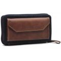 LYKKE Oxford Zipper Needle Case (Empty) for 3.5in Tips in Chocolate Vegan Leather and Denim