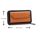 LYKKE Oxford Zipper Needle Case (Empty) for 3.5in Tips in Camel Vegan Leather and Denim