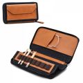 LYKKE Oxford Zipper Needle Case (Empty) for 3.5in Tips in Camel Vegan Leather and Denim