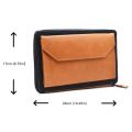 LYKKE Oxford Zipper Needle Case (Empty) for 5in Tips in Camel Vegan Leather and Denim