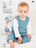 Rico KIC 1114 Baby Romper, Hat & Jumper in Baby Cotton Soft DK