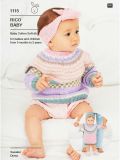 Rico KIC 1115 Baby Jumper & Dress in Baby Cotton Soft DK